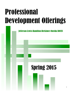 2015 Professional Development Offerings - Jefferson