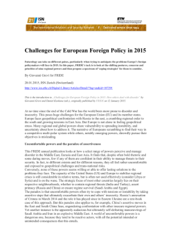 Challenges for European Foreign Policy in 2015