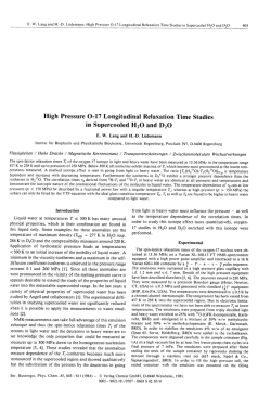 High Pressure 0-17 Longitudinal Relaxation Time Studies in