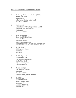 LIST OF HONORARY MEMBERS OF &ldquo;FOIR&rdquo; 1. The