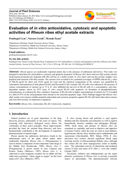 Evaluation of in vitro antioxidative, cytotoxic and apoptotic activities
