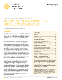 Avoiding Bioenergy Competition for Food Crops and Land