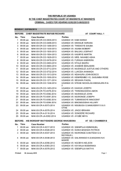Makindye Chief Magistrate Court Cause List, 4th