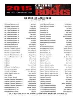 roster of attendees - Material Handling Equipment Distributors