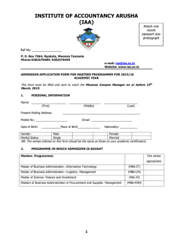 Appl form 2015 for Masters programs