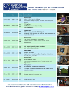 RISES Seminar Series: February – May 2014