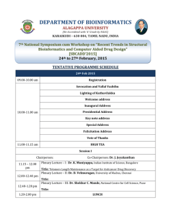 Tentative Programme Schedule - Home Page