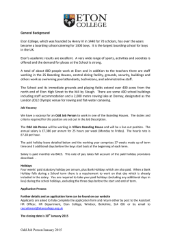 Odd Job Person/January 2015 General Background Eton College
