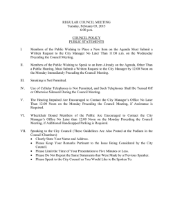 Regular Council Meeting Agenda 2015-02-03 18-00
