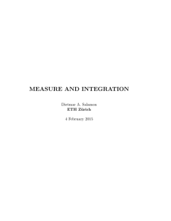MEASURE AND INTEGRATION