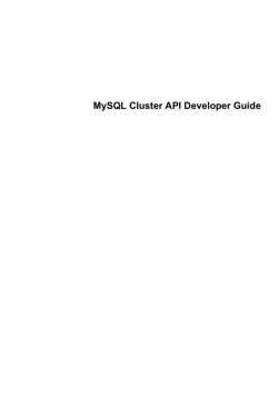 MySQL Cluster API Developer Guide