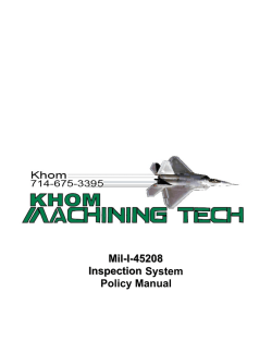 Mil-I-45208 Inspectio nn System Policy Manual