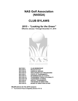 NAS Golf Association (NASGA) CLUB BYLAWS