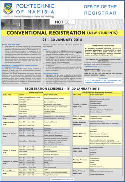 Conventional Registration (New Students)