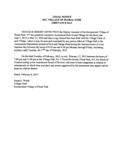 grievance day legal notice - Incorporated Village of Floral Park