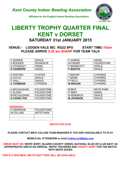 LIBERTY TROPHY QUARTER FINAL KENT v DORSET