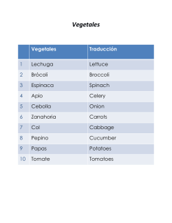 Vegetales - Epiphany Catholic School