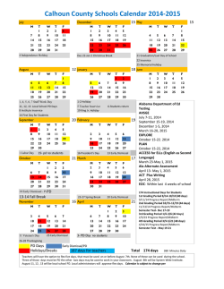 Calhoun County Schools Calendar 2014-2015