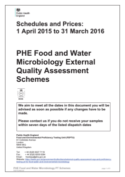 PHE Food and Water Microbiology External Quality