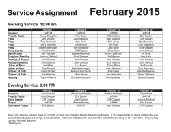February Service Assignments