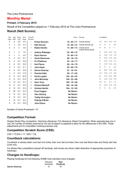 Sundays Medal Results... - Portmarnock Links Members
