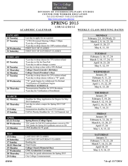 Academic Calendar 2015