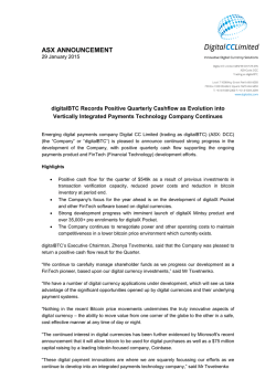 digitalBTC Records Positive Quarterly Cashflow as Evolution into