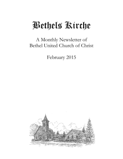 February 2015 newsletter - Bethel United Church of Christ