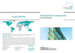 Profil společnosti / Company profile Formel D Group Formel D Network