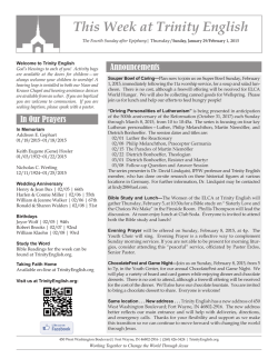 This Week at Trinity English