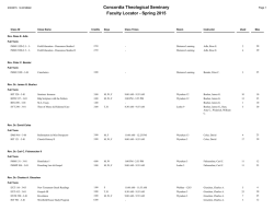 Faculty Schedule Spring 2015 - Concordia Theological Seminary