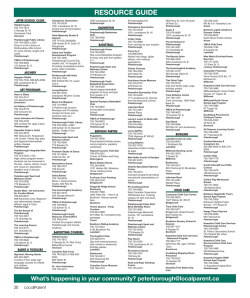 Resource Guide - Peterborough Kids