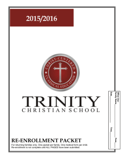 Re-Enrollment Application - Trinity Christian School
