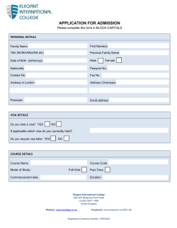 English Programme Application Form