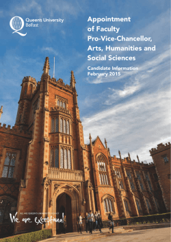 Pro-Vice-Chancellor, Arts, Humanities and Social Sciences