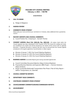POULSBO CITY COUNCIL MEETING February, 4