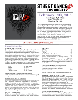 street dance application packet