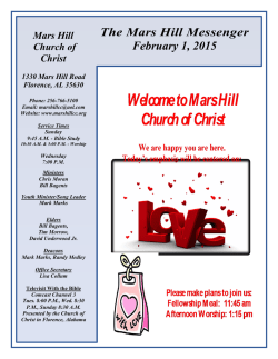 Feb. 1 - Mars Hill Church of Christ