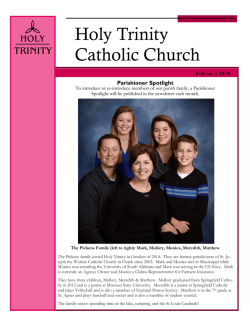 Newsletter - Holy Trinity Catholic Church