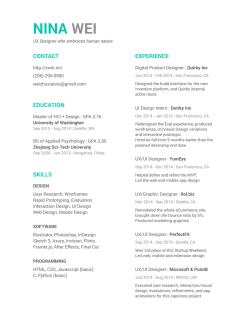 my resume - Nina Wei