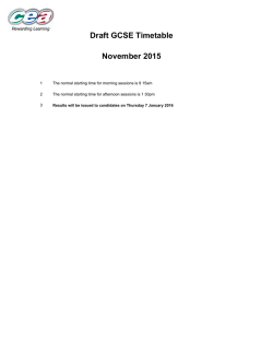 Draft GCSE Timetable November 2015