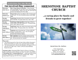program - Shenstone Baptist Church