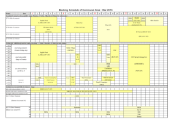 Booking Schedule of Communal Area