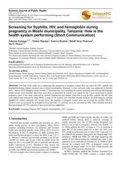 Screening for Syphilis, HIV, and hemoglobin during pregnancy in