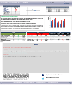 Daily Report of the Iraqi Stock Exchange