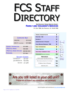 FCS Directory.pub - Human Services Agency of San Francisco