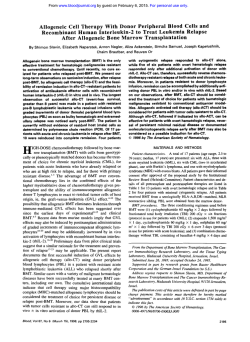 Allogeneic Cell Therapy With Donor Peripheral Blood Cells and