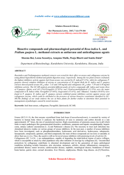 Bioactive compounds and pharmacological potential of Rosa indica