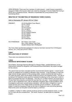 MINUTES OF THE MEETING OF RINGWOOD TOWN COUNCIL