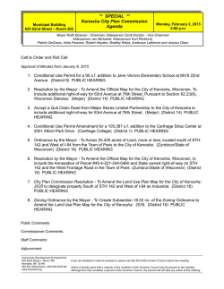 ** SPECIAL ** Kenosha City Plan Commission Agenda